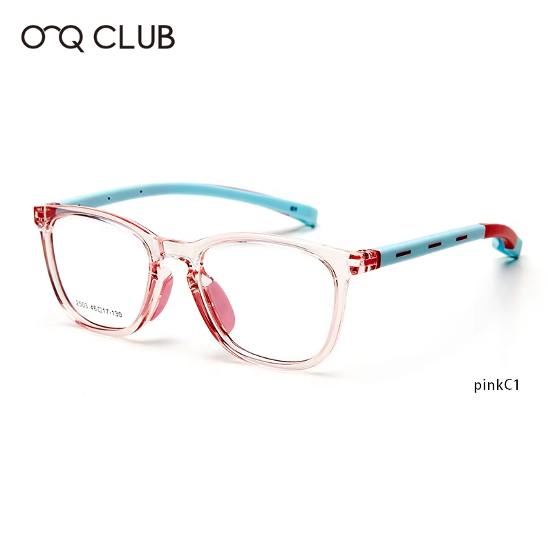 O-Q CLUB enfants lunettes myopie optique lunettes garçons filles Anti lumière bleue TR90 Silicone Flexible enfants lunettes montures 2501: Bleu