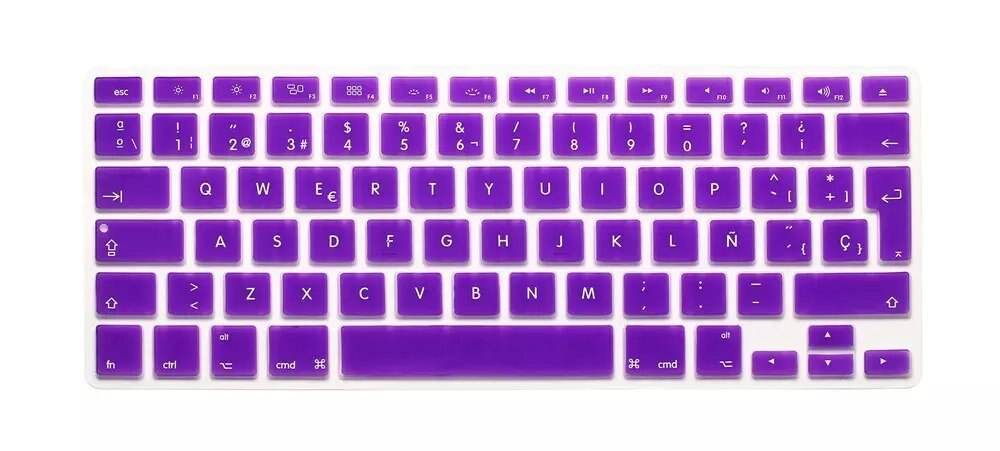 Silikone spansk bogstav tastatur cover til macbook air pro retina 13 15 17 beskytter til mac book tastatur spansk spanien eu: Lilla