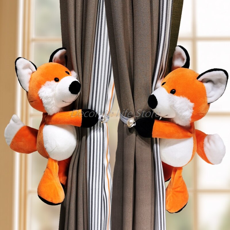 2 pièces Jungle Animaux de La Forêt Rideau Porte-Embrasse Crochets Embrasses Chambre D'enfants