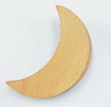 Nordic wood bond de sterren de maan wandhaak wandkapstok punch gratis houten veranda wandhangers: De maan