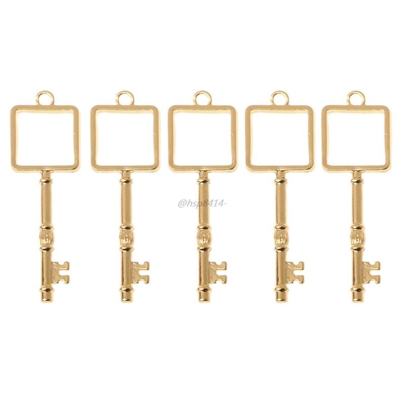 5 sztuk Cabochon baza ustawienie klucz rama wisiorek Bezel ustawienie DIY UV żywica wisiorki akcesoria