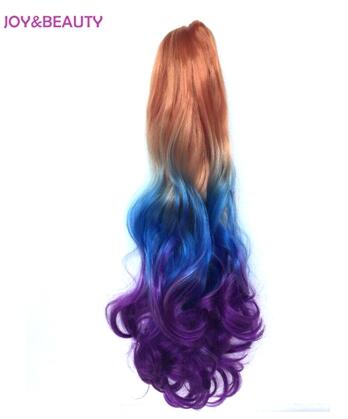 JOY & BEAUTY-coleta de fibra sintética de alta temperatura, coleta ondulada larga, Color ombré, 22 pulgadas, pinza para extensión de cabello