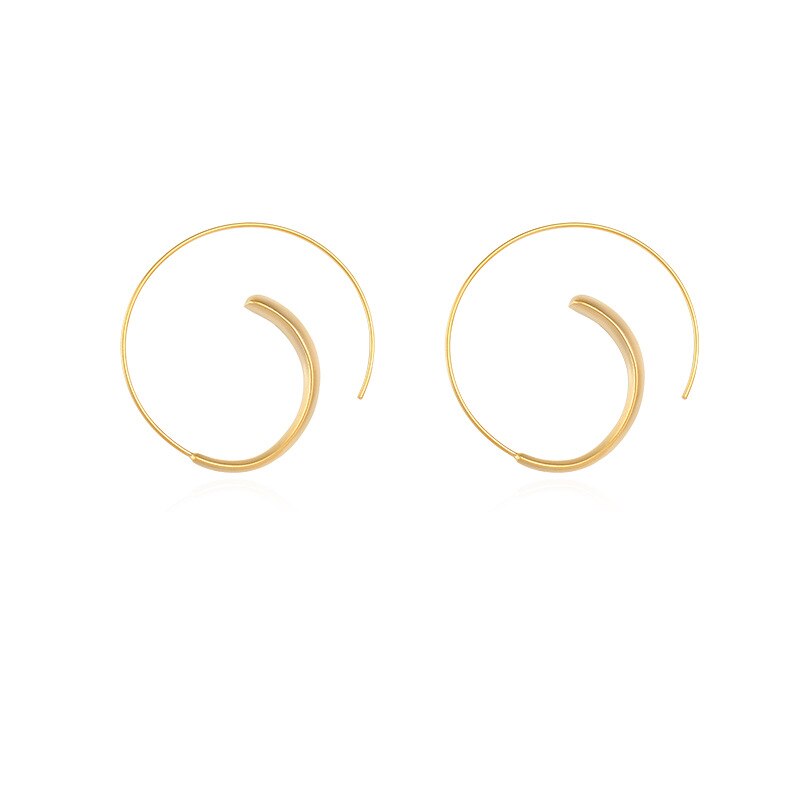 Minimalistische Matte Gouden Oorringen Vrouw Pierced Licht Luxe Ronde Cirkel Dangle Oorbellen Party Ongebruikelijke Populaire Sieraden