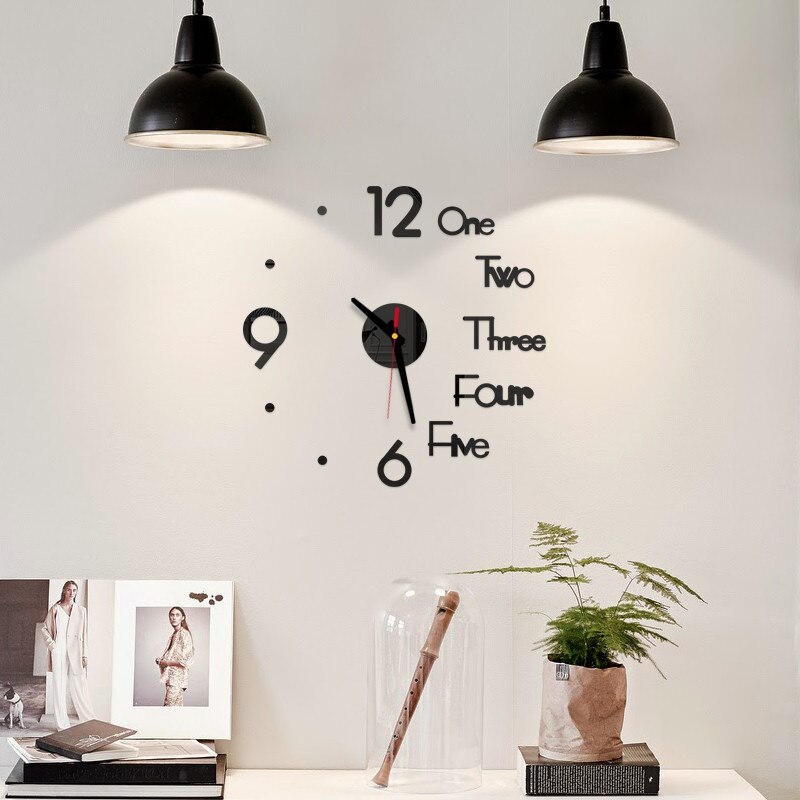25 # Diy Wandklok 3D Spiegel Stickers Horloge Voor Woonkamer Decoratie Oppervlak Sticker Home Office Decor Klok Acryl spiegel