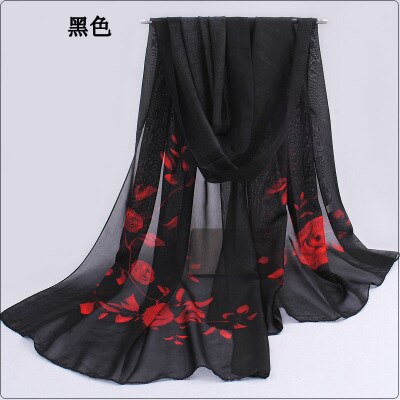 Bufandas de seda de gasa para mujer, chal cuadrado de poliéster con estampado de flores, de verano, a la , novedad: A-007