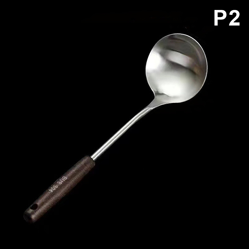 1pc utensílios de cozinha de aço inoxidável wok espátula ferro e concha conjunto de ferramentas espátula para cozinhar acessórios de cozinha essenciais: Verde claro