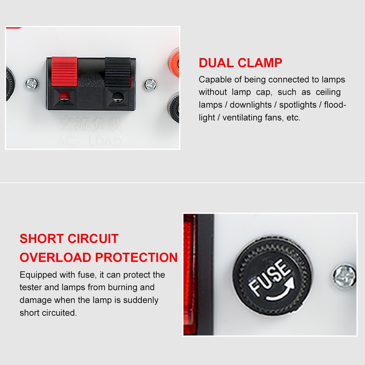 LED Power Tester Lamp Tester Box Test Clamp Electric Power Meter for Bulb Lighting Lamp Lantern Electric Parameter Measurement