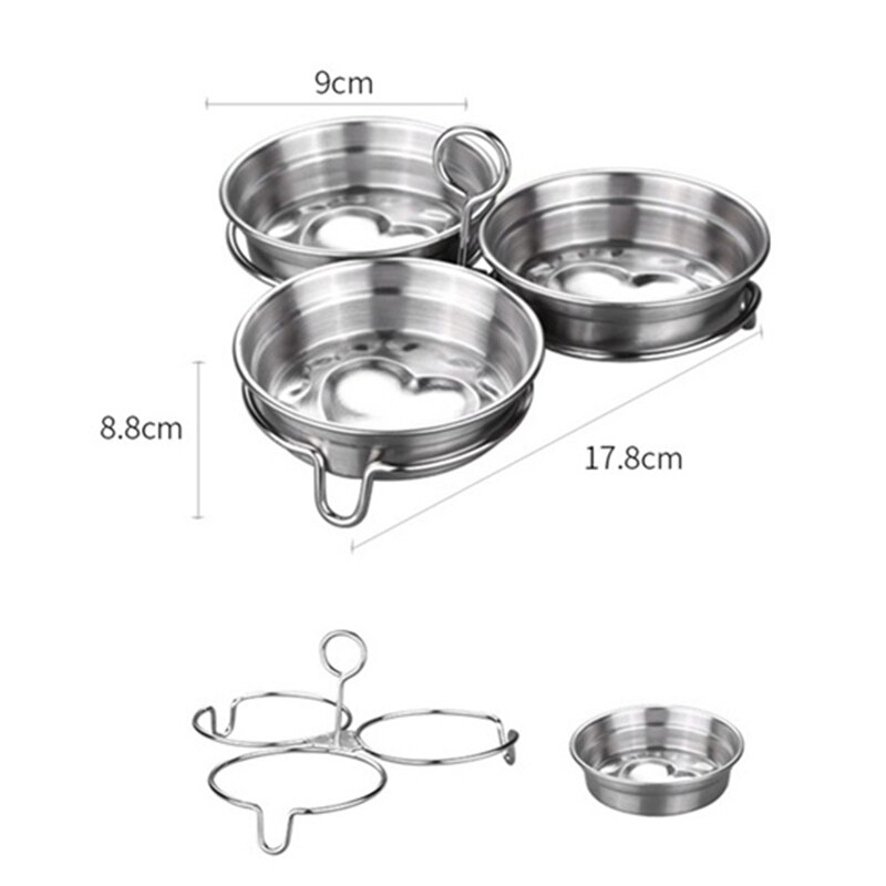 Stainless Steel Egg Poacher Egg Poachers Cooker Boiler Steamer for Home Kitchen Gadget 2 Sets