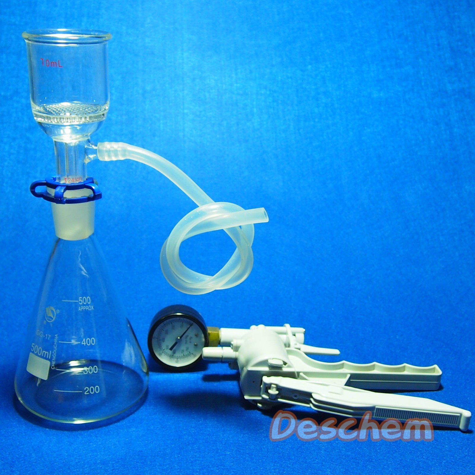 500ml,Suction Filtration Device,47mm Buchner Funnel,Glass Flask With Vacuum Pump