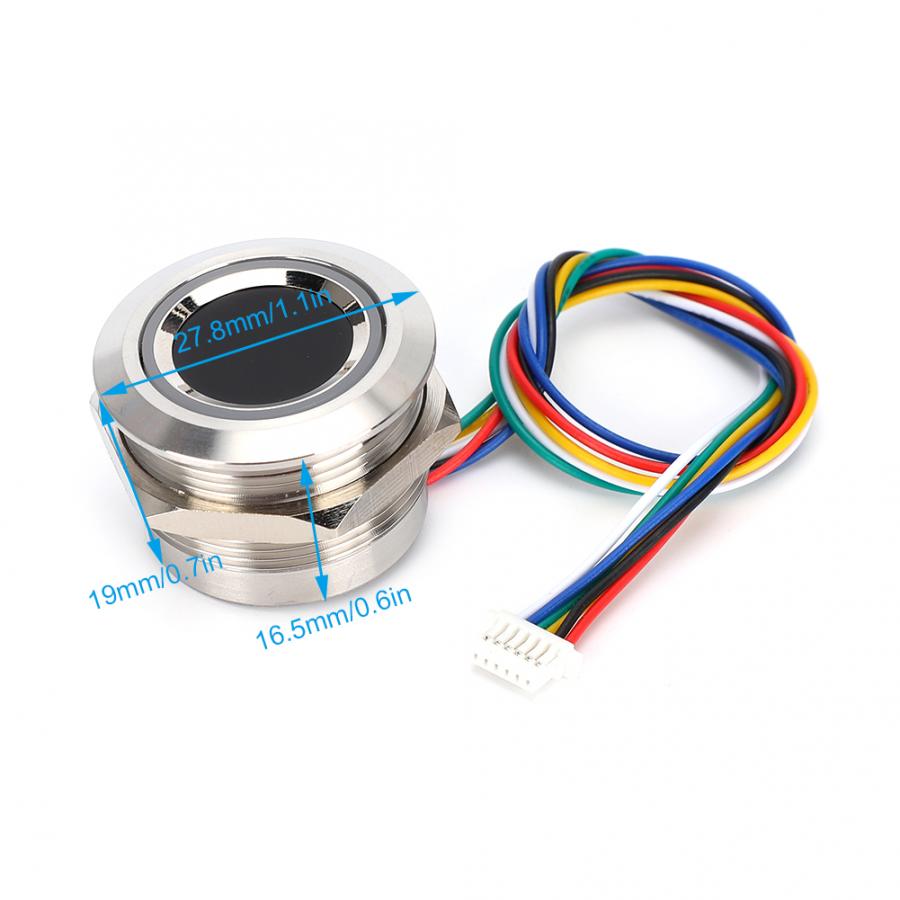 R503 Fingerprint Identification Module Circular Capacitive with 2-Color Ring Indicator Light 192x192 pixel sensor