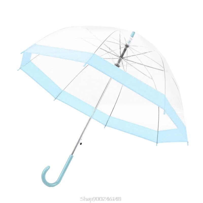 Transparent Umbrella Girls Boys Apollo Cartoon Dolphin Children Umbrella Semi-Automatic Rain Umbrellas For Kids O15 20: Blue