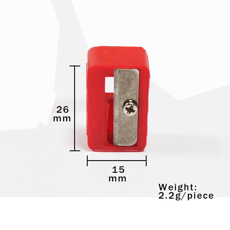 Plast mini röd pennvässare ett hål studenter brevpapper rektangel skärkniv liten manuell pennvässare: 1 st