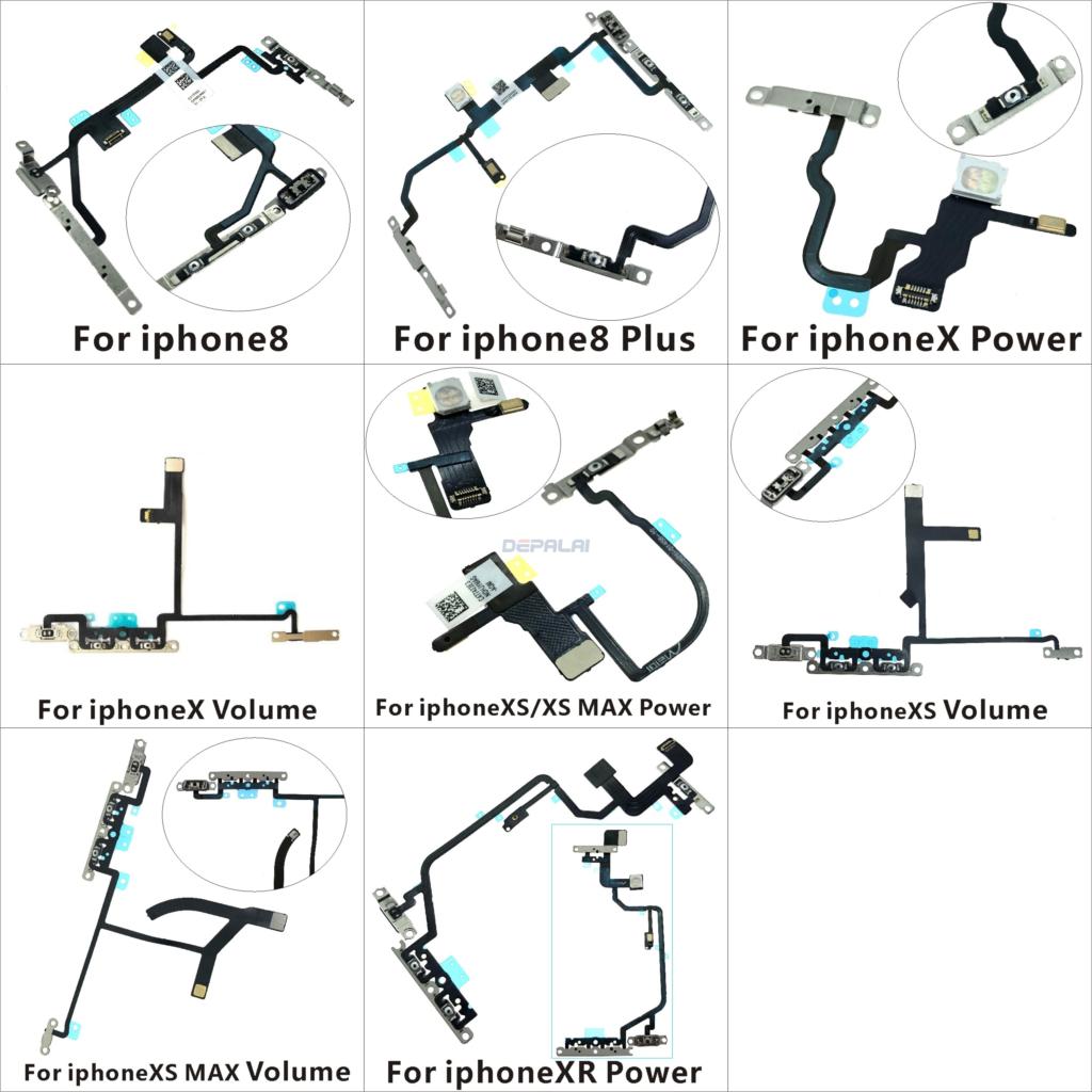 1 Stuk Power Flex Kabel Met Metalen Voor Iphone 8 Plus X Xr Xs Max Volume Schakelaar Aan Uit Knop spare Part Vervanging