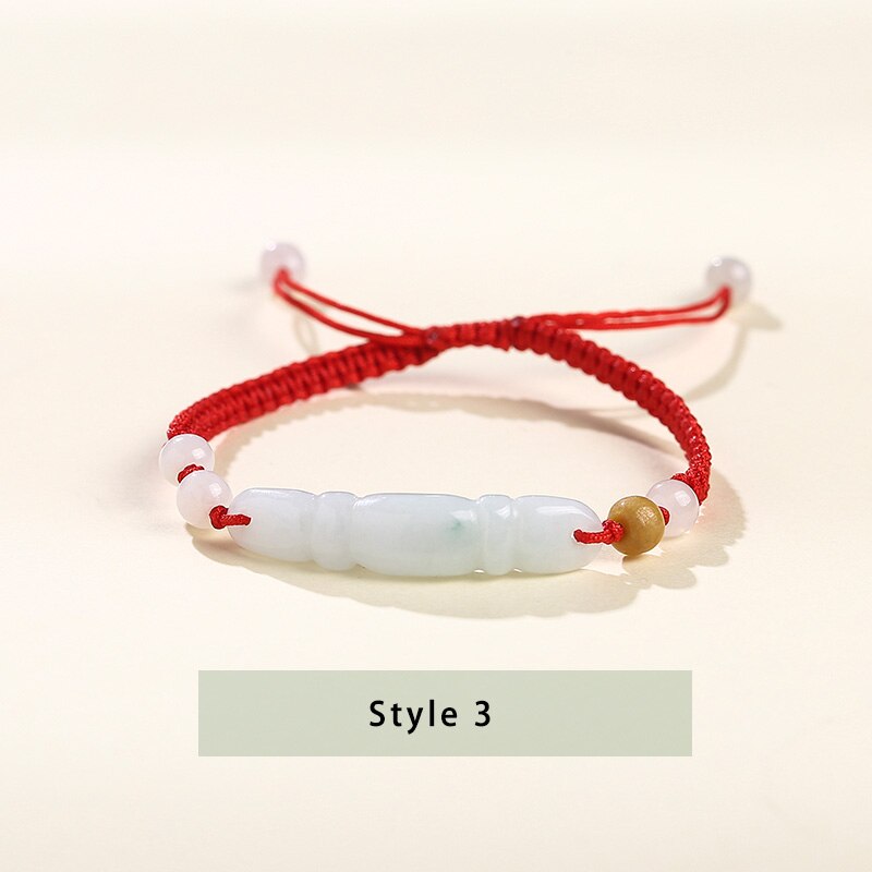 JD Glück rot Seil Armbänder Natürliche Jade Pixiu Gold Farbe Tibetischen Buddhistischen Knoten Einstellbare Charme Armbinde Für Frauen Männer 1 stücke: Stil 3