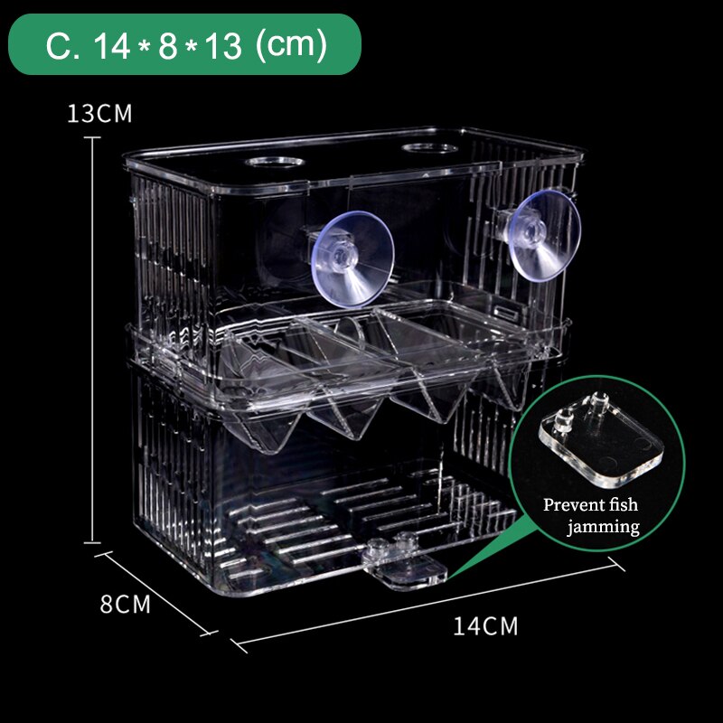 Acrylic Fish Tank Breeding Isolation Box Incubator Aquarium Breeder Box Multifunctional Spawning Hatching Room Aquarium Supplies: C