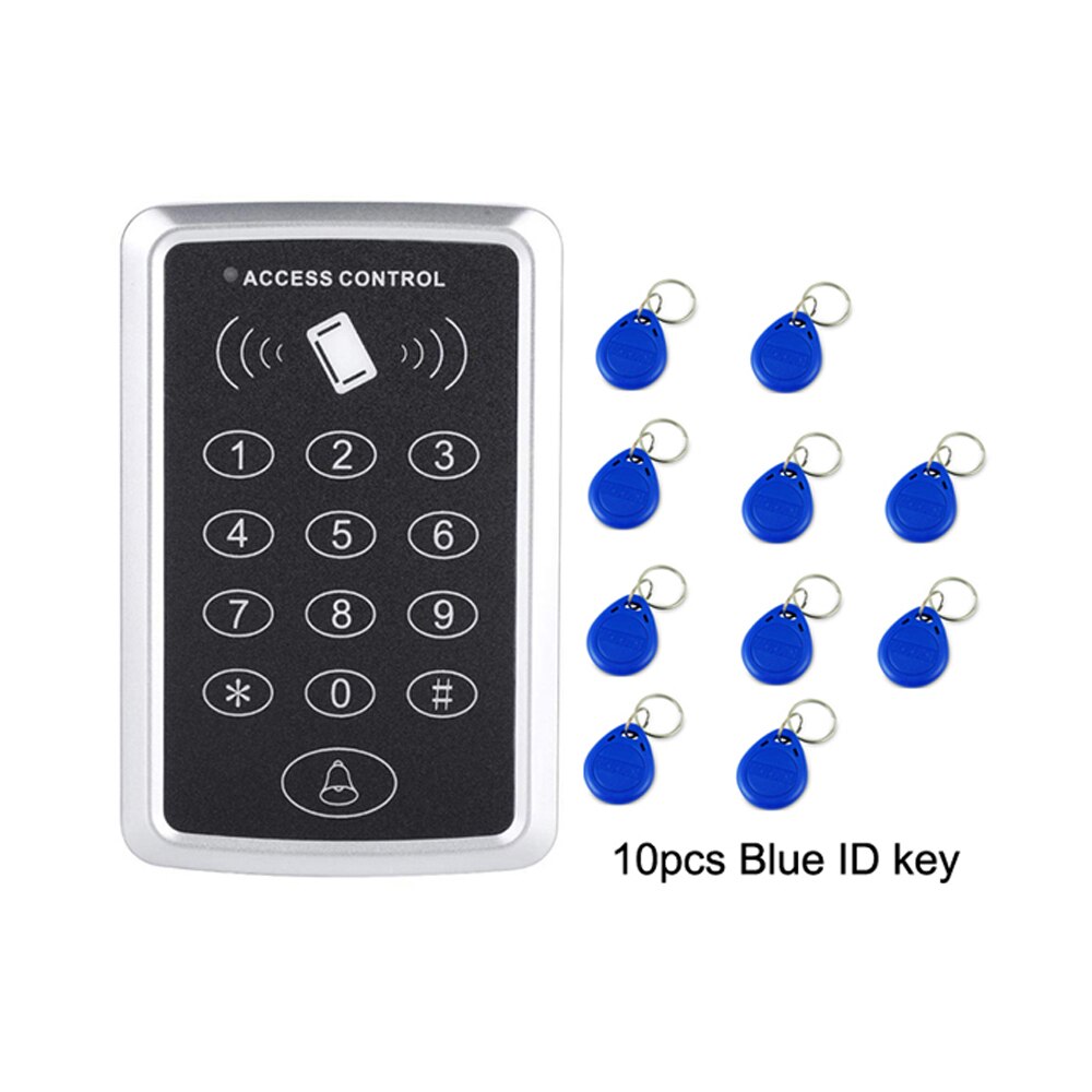 1000 users Access Control System 125KHz RFID Access Control Keypad EM Card Reader Door Lock Opener Keyboard System: AC and 10 Keys