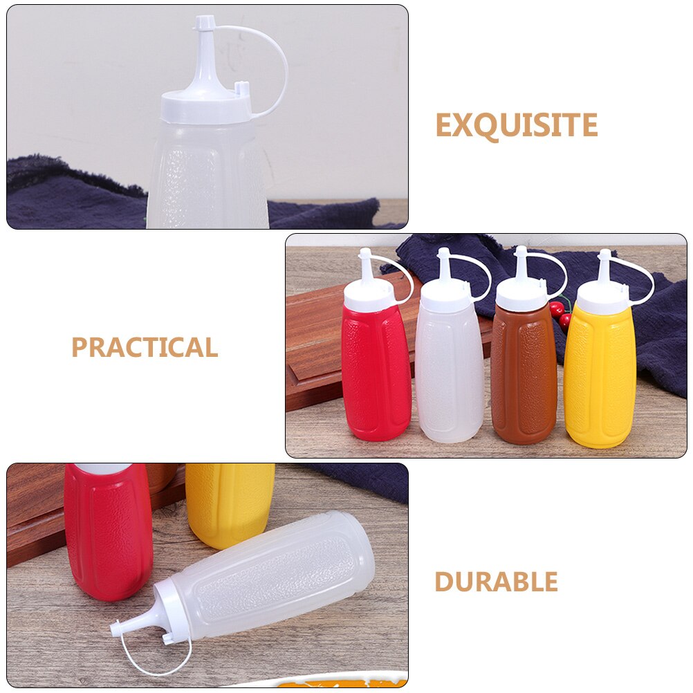 Plastic Squeeze Bottle Jam Sauce Bottle Kitchen Condiment Dispenser Bottle