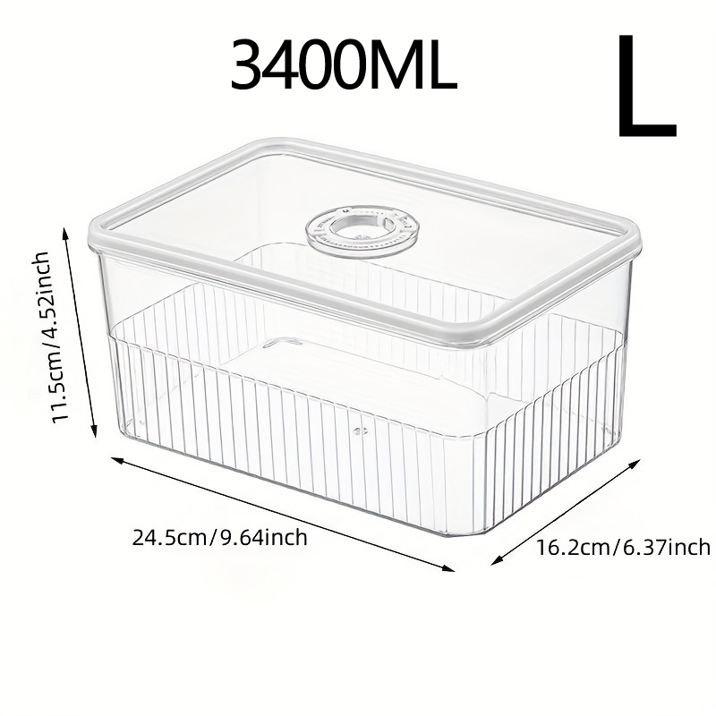 Transparent Refrigerator Food Storage Container Timing Fresh Vegetable Fruit Basket Kitchen Organizer Sealed Box For Freezer: Red
