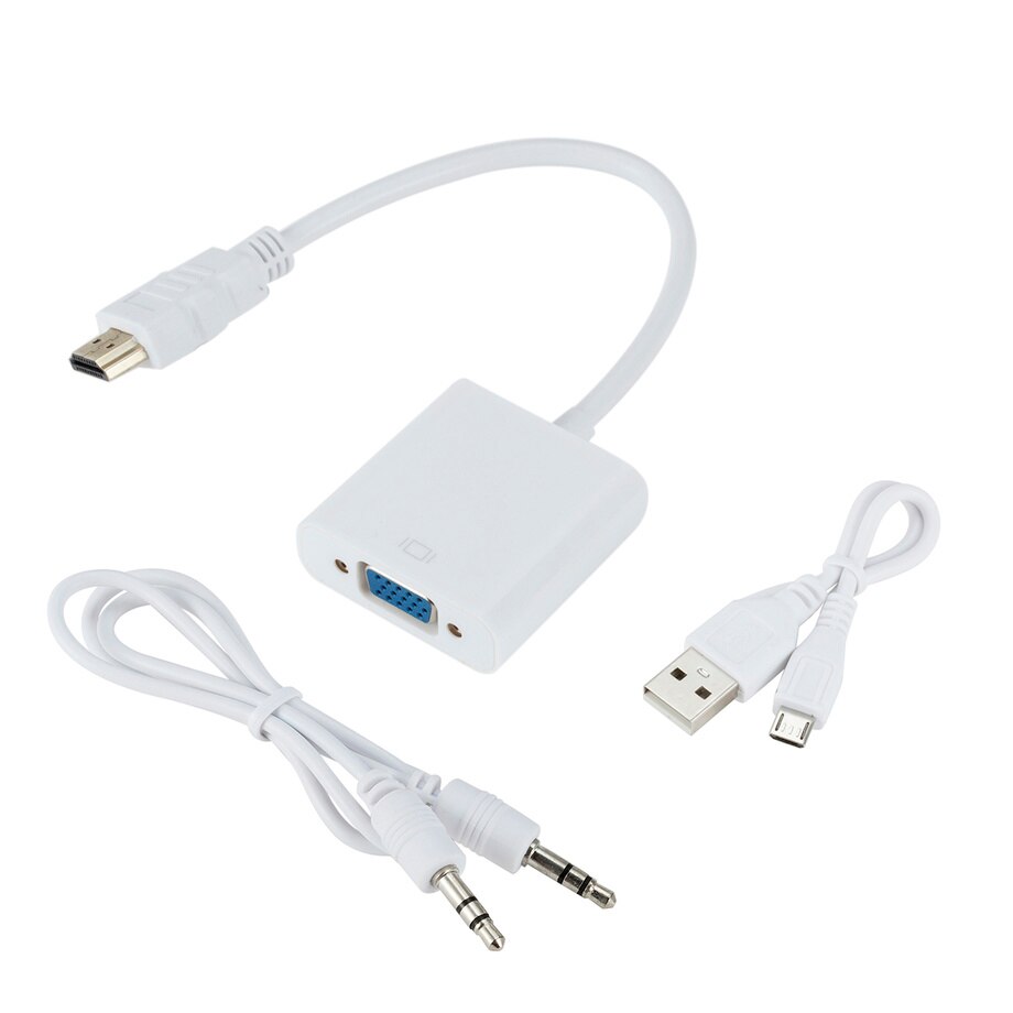 Grwibeou Hdmi Naar Vga Adapter Male Naar Famale Converter 1080P Digitale Naar Analoge Video Audio Voor Pc Laptop Tablet hdmi Naar Vga