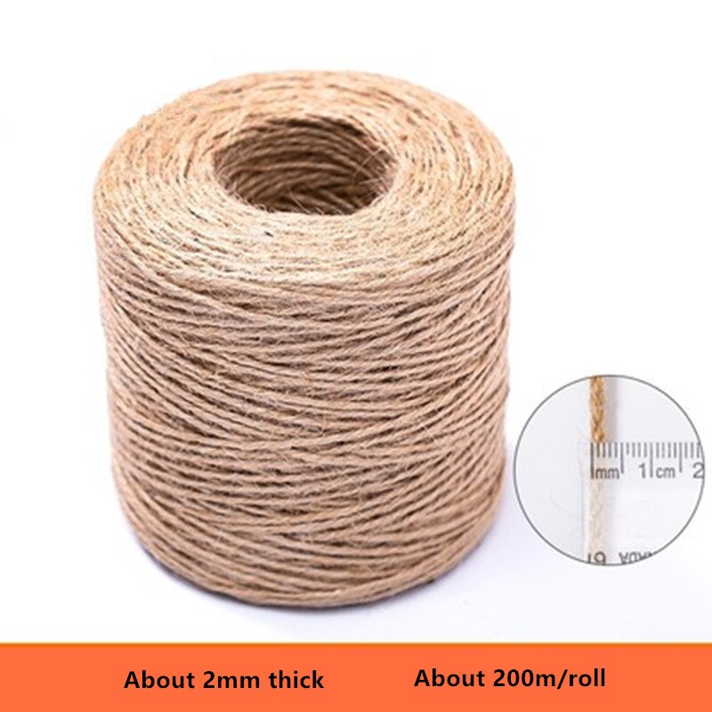 Jute Seil Schnur Seil handgefertigt Diy Farbe Material Seil Kindergarten Umwelt Dekoration Bündel retro Dicken Hanf Seil Leinen Rop: 2mmx200m