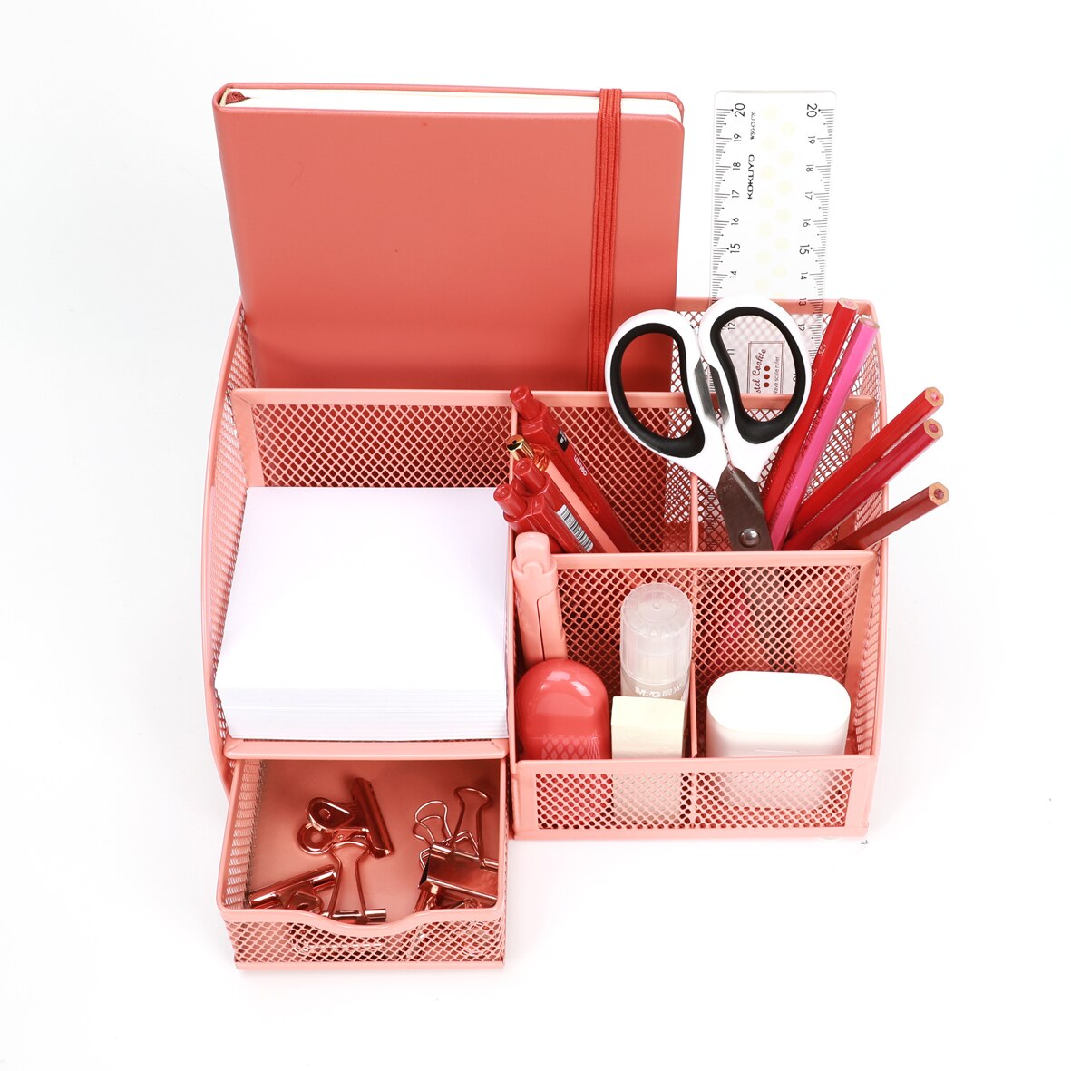 Metal Office Organizer Mesh Desktop Storage Box Stationery Accesorries Cosmetics Holder Office Home Supplies