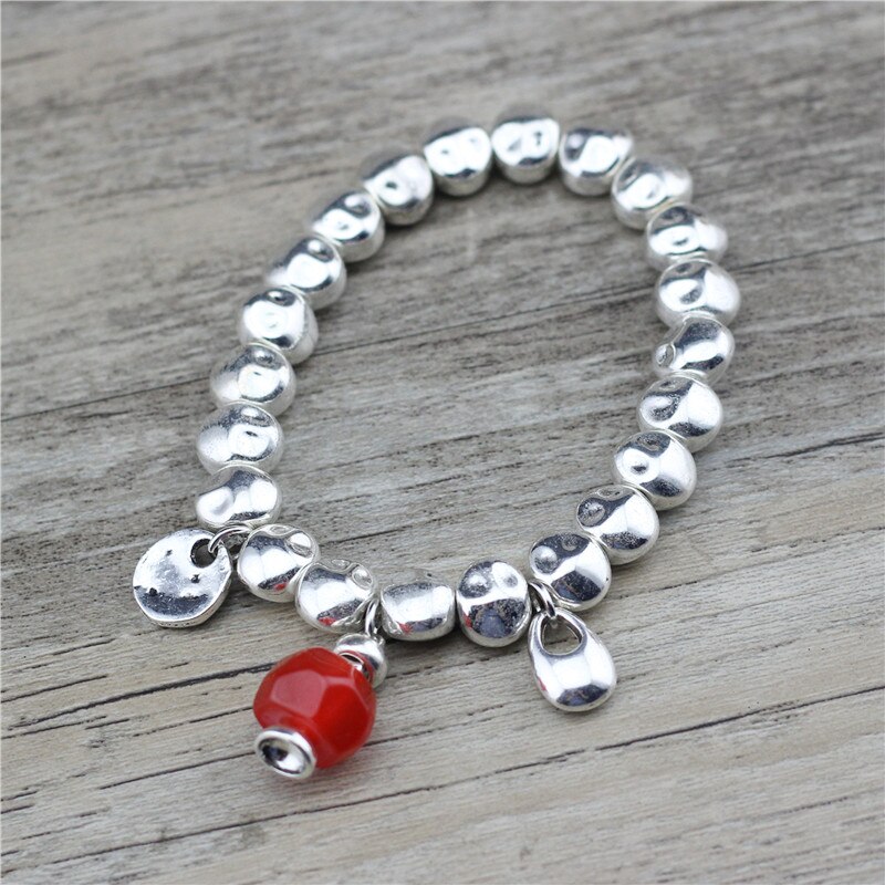 Anslow sieraden verstelbare kralen water hart bijoux bedels armband voor vrouwen meisjes hars snoep laag 0814lb: Rood