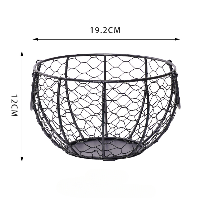 Cesta de almacenamiento de huevos de cerámica con de pollo, cesta de hierro con capacidad para 20-25 huevos, soporte para huevos, estuche organizador, contenedor, soporte para cesta de huevos: Rojo