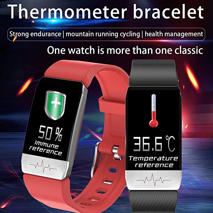 Nyeste kropstemperatur og ekg-skærm erhverv smart ur  t1 sport fitness tracker til mænd kvinder ur termomete