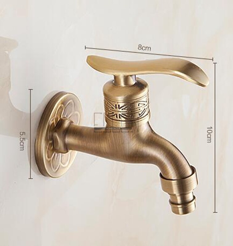 Anituqe Brons Wasmachine Kraan Decoratieve Outdoor Kraan Tuin Bibcock Tap mop Kraan EL505: Rood