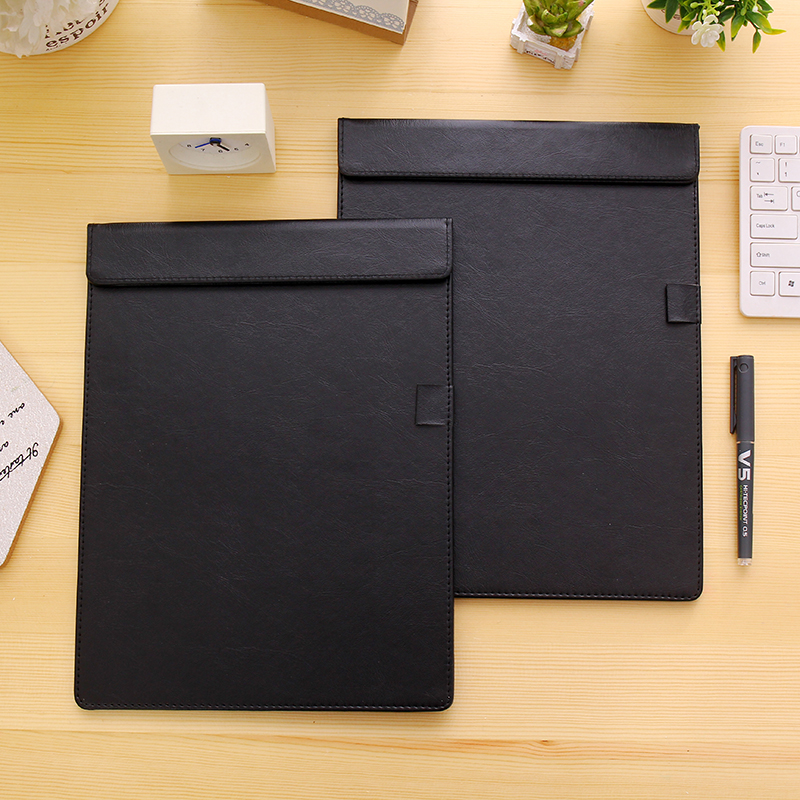A4 Faux Leather PU Clipboard, Students Office Paper Folder, Restaurant Menu Clip Board Hotel Paper Folder Writing Pad