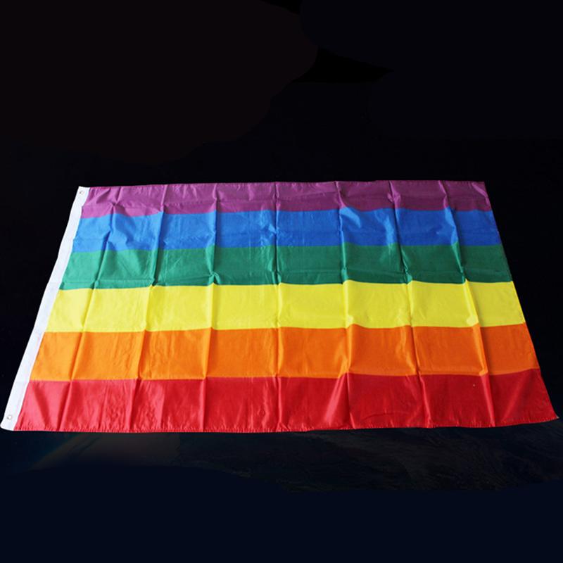 Polyester regnbue flag stort lgbt pride flag udendørs banner  (60*90cm)