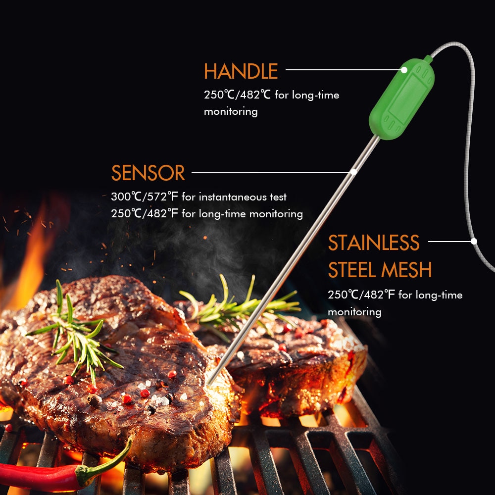 senza fili barbecue Termometro di Carne accorto Bluetooth a distanza Cucina A base di Carne Forno di Cottura Temperatura tenere sotto controllo in tempo Reale Allarme App Promemoria