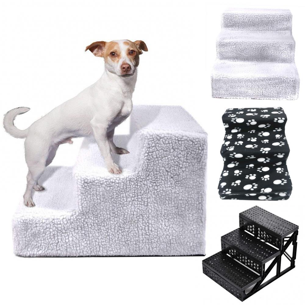 Anti-slip Climbing Pet 3 Steps Plush Cloth Stairs for Dog Cats Removable Dogs Bed Stairs Dog Stairs Ladder Products