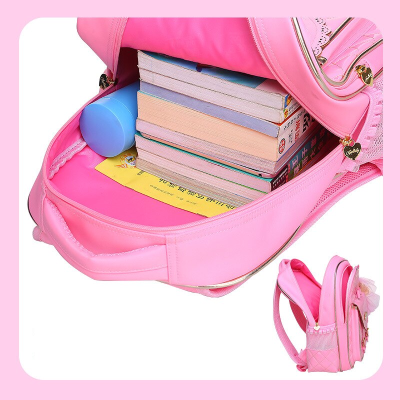 Neue Mädchen Schule Rucksäcke freundlicher Schulranzen Für Mädchen Rucksack Prinzessin Rosa freundlicher Schulranzen Schule Taschen Tornister Mochilas