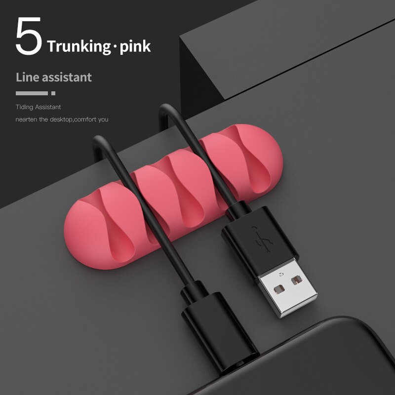 Silicone Cable Organizer Flexible Cable Winder Management Clips Earphone Cable Holder Protector For Mouse Keyboard Headphone