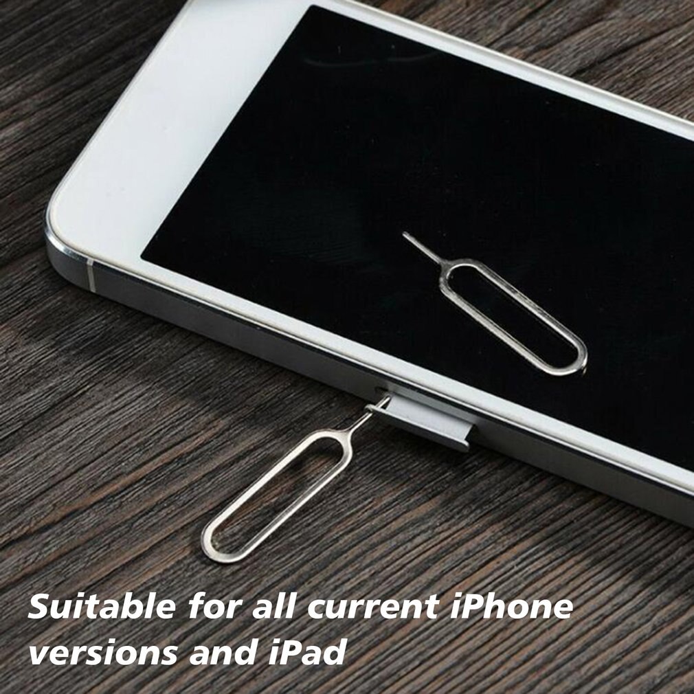 1Pcs Zilveren Pin Sim Kaart Pin Naald Voor Iphone 5 5S 4 4S 3GS Mobiele Telefoon tool Tray Holder Eject Metalen