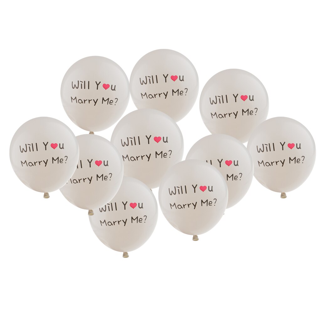 10 stk vil du gifte dig med balloner rødt hjerte foreslå bryllup ægteskab ballon