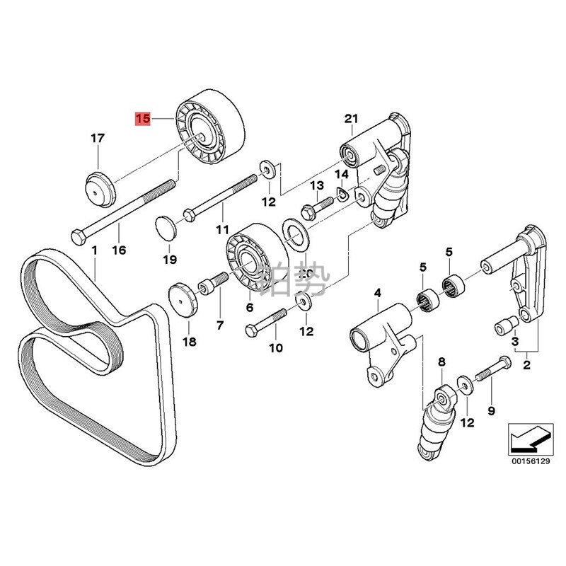 Auto Omkeren Roller 2004-b MwE60 525i M54 E61 E65 X3 E83 Spanner Enkel Wiel Poelie Generator Riem Overgang Wiel