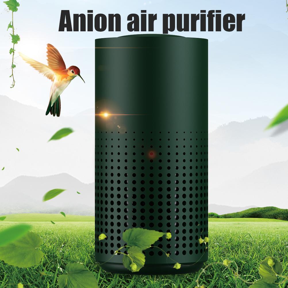 Portable Car Air Purifier 6000 rpm Mini Air Cleaner Cleans with 5 Million Anions USB Charging Air Purifier for Home Office Car: 2W 6X12cm C