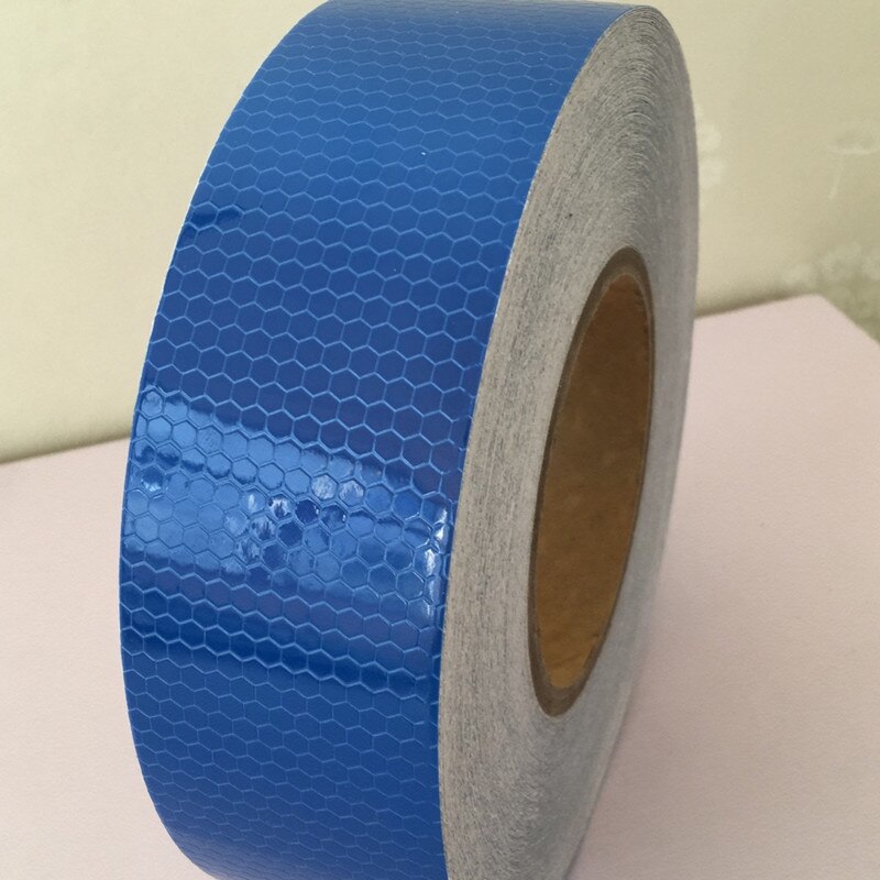 5cm*45m Reflective Material Traffic Road Safety Night Lattice Adhesive Luminous Paper Car Bicycle Warning Reflective Stickers: Blue
