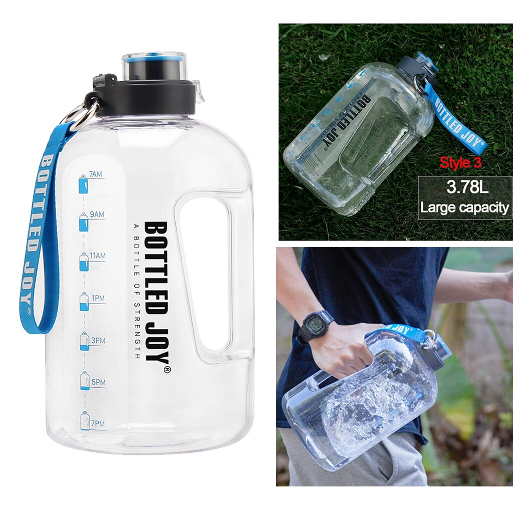 1 gallone BPA libero Bottiglia Grande di Acqua di Idratazione con Motivazionale a Prova di Perdite di Acqua Potabile Brocca per L'esercizio di Campeggio Allenamenti