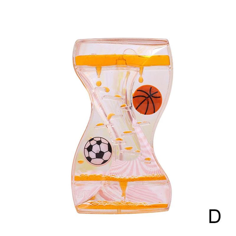 1Pcs Chuàngyì Olie Vloeibare Motion Xuánzhuǎn Hǎitún Fēngchē Shuāng Lún Jiǎn Yā Timer Desk Decor Kinderen Om: Orange