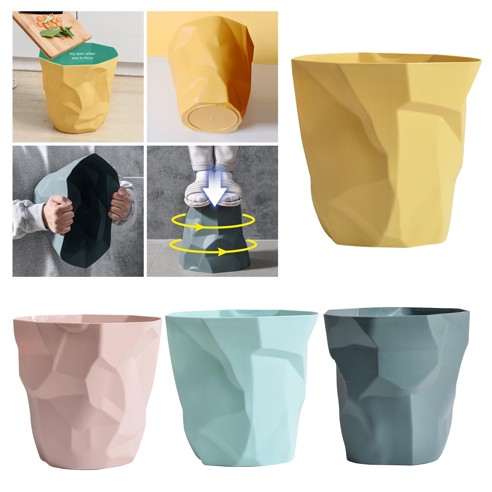 Ohne deckel Große PP Mülleimer Altpapier Recycling Papierkorb Müll Zimmer Mülleimer Müllabfallbehälter für Heimat Küche Büro