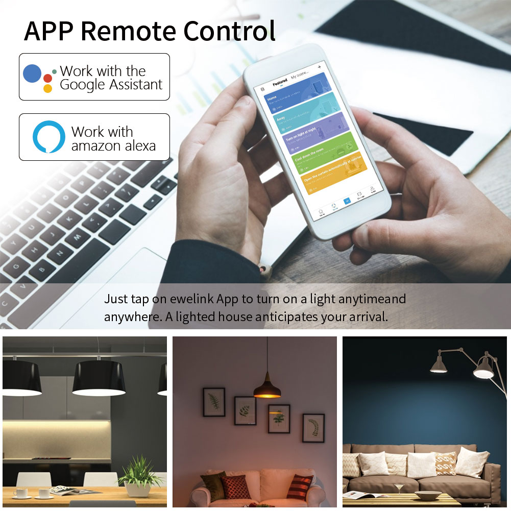 Smart Home Automation Tuya WiFi Light Switch 10A Remote Control Switch Relay Smart Life/Tuya for Alexa Google Home Voice Control