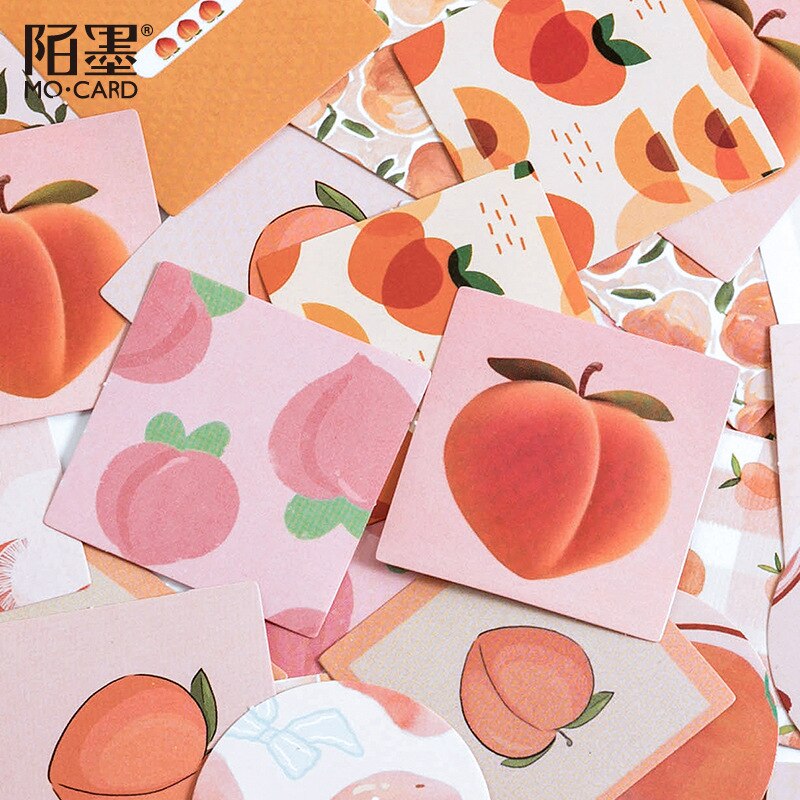 46 pcs/box Cute peach Decorative Stationery Stickers set Kawaii fruit Scrapbooking DIY Diary Album Stick Lable