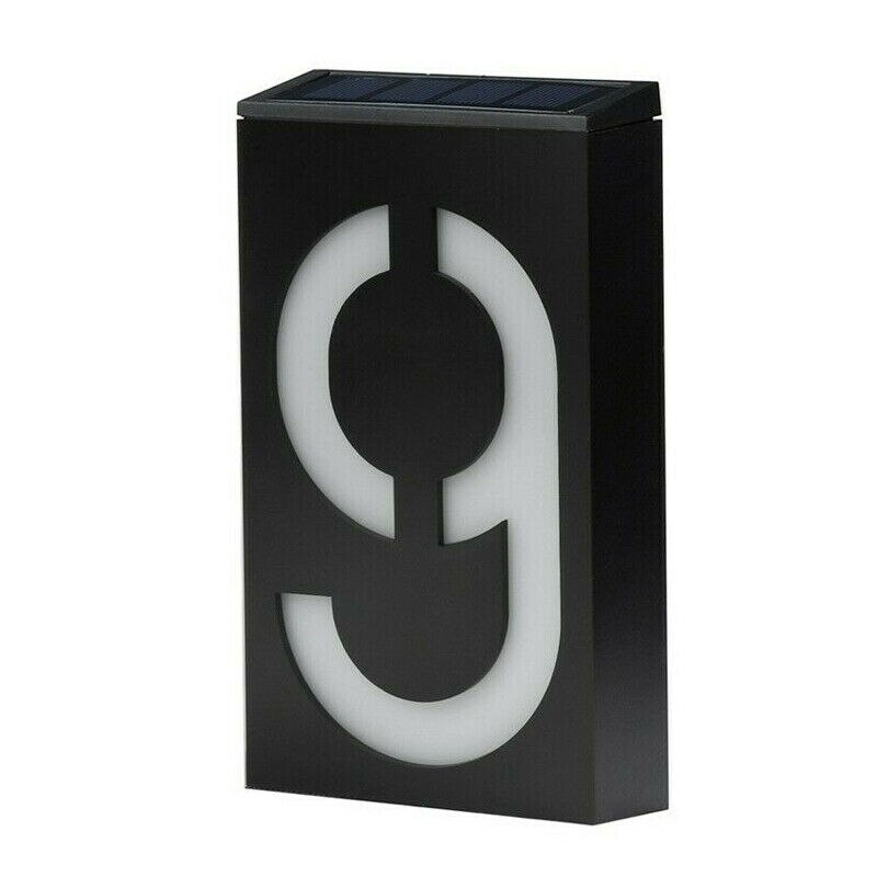 House Number Doorplate Digital Solar Light LED Address Signs Door Number Digits Wall Mount Number For Home: Digital 9