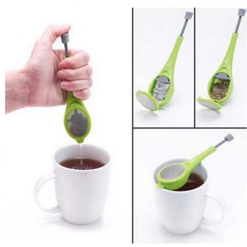 Reusable Long Handle Tea Brewer Healthy Food Grade Tea Strainer Plastic Measure Swirl Steep Stir&amp;press 2022