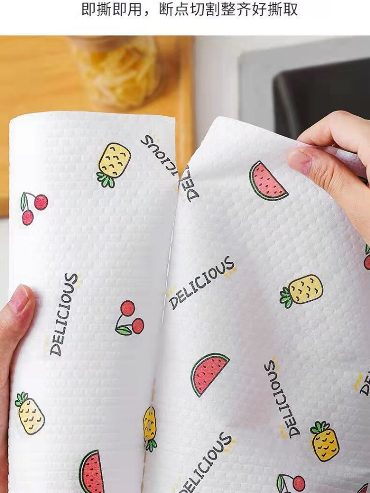 Doekjes Niet-geweven Stof Lui Rags Cartoon Afdrukken Wegwerp Schotel Papieren Handdoek Doek Voor Keuken Schuursponsje: Upgrade thickened ve
