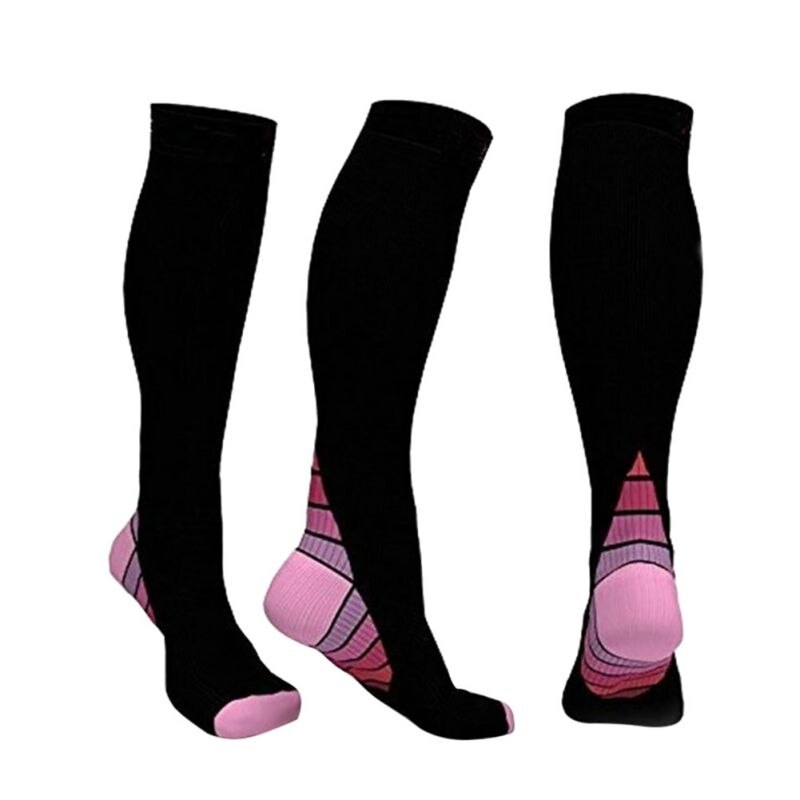 Hommes respirant Compression SocksKnee bas chaussettes de Compression hommes femmes adulte Anti Fatigue longues chaussettes