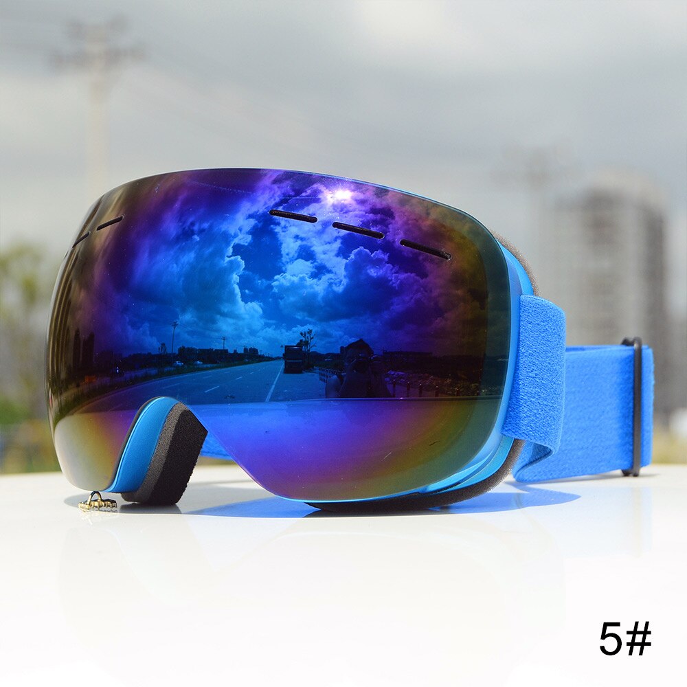 Ski Goggles Big Spherical Glasses Coca Myopia Double Anti-fog Ski Goggles UV400 Snowmobile Men And Women Goggles: Double Layer 5